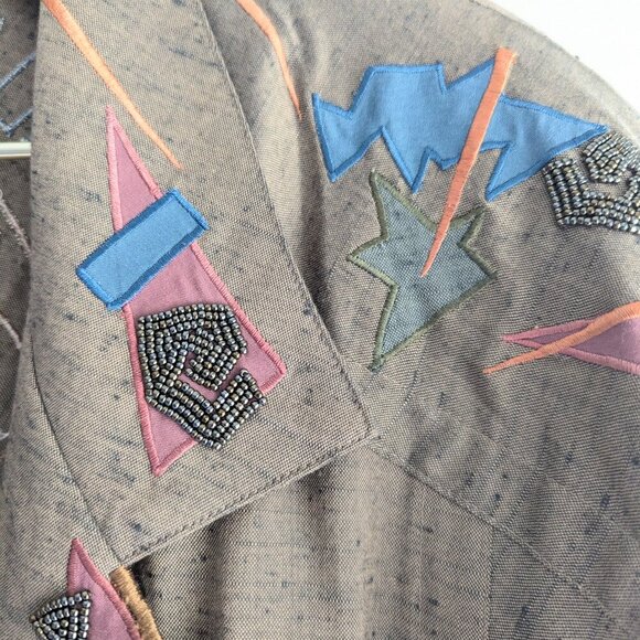 Unique Vintage Marc D'alcy Abstract embroidered blazer - Picture 3 of 11